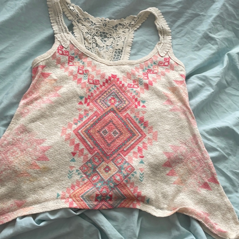 Summery tank top with crochet back